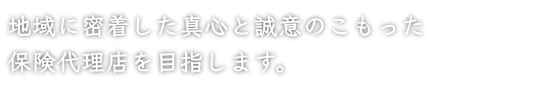 地域に密着した真心と誠意のこもった保険代理店を目指します。